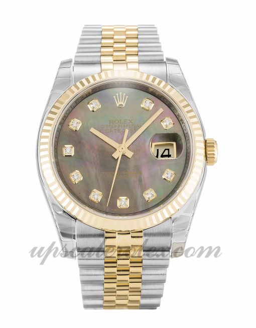Unisex Rolex Datejust 116233 36 MM Case Automatic Movement Mother of Pearl - Black Diamond Dial