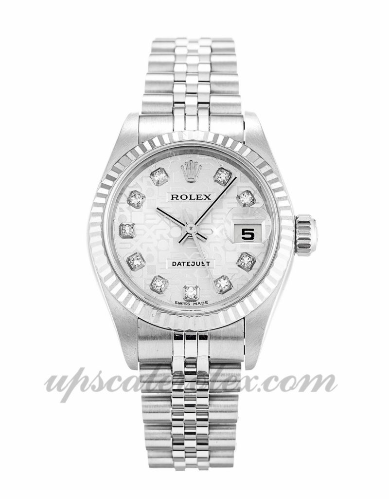 Ladies Rolex Datejust Lady 79174 26 MM Case Automatic Movement Silver Jubilee Diamond Dial