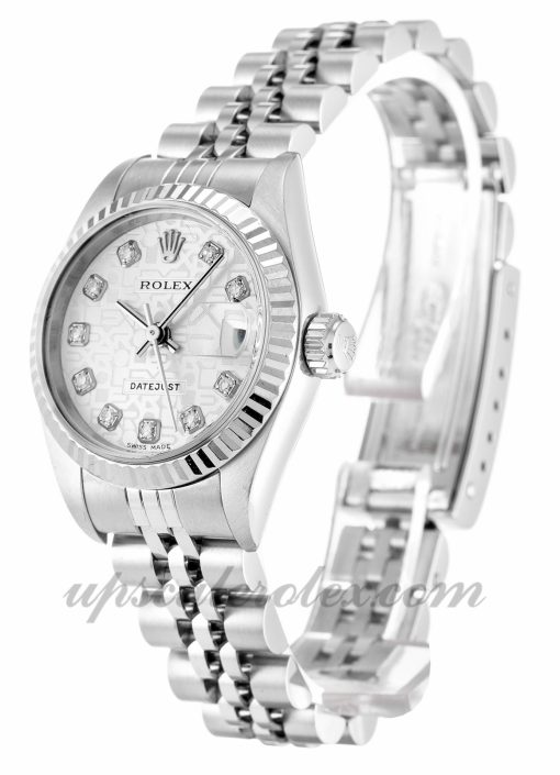 Ladies Rolex Datejust Lady 79174 26 MM Case Automatic Movement Silver Jubilee Diamond Dial