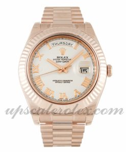 Mens Rolex Day-Date II 218235 41 MM Case Automatic Movement Ivory Dial