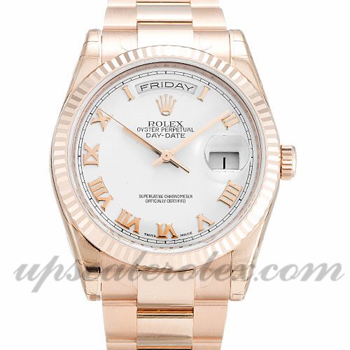 Mens Rolex Day-Date 118235 F 36 MM Case Automatic Movement White Dial