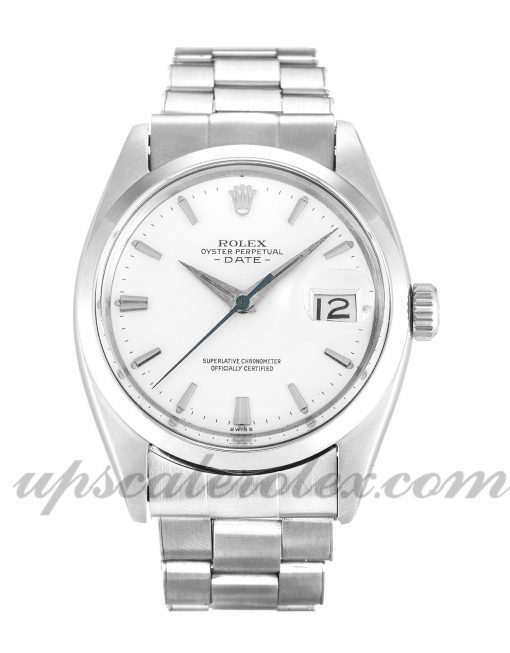 Mens Rolex Oyster Perpetual Date 1500 36 MM Case Automatic Movement Silver Dial