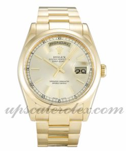 Mens Rolex Day-Date 118208 36 MM Case Automatic Movement Champagne Dial