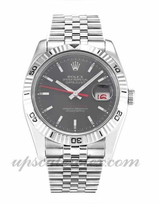Mens Rolex Turn-O-Graph 116264 36 MM Case Automatic Movement Grey Dial
