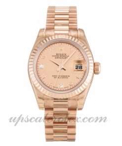 Ladies Rolex Datejust Lady 179175F 26 MM Case Automatic Movement Mother of Pearl - Goldust Diamond Dial