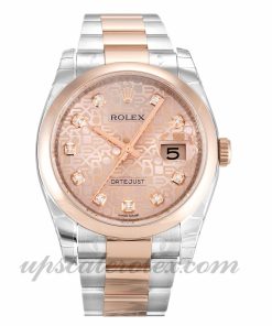 Mens Rolex Datejust 116201 36 MM Case Automatic Movement Rose Gold Diamond (Jubilee) Dial