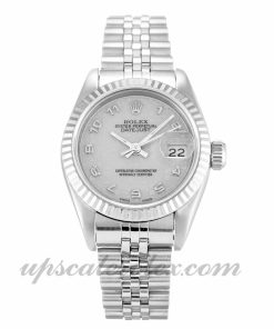 Ladies Rolex Datejust Lady 69174 26 MM Case Automatic Movement Silver Jubilee Dial