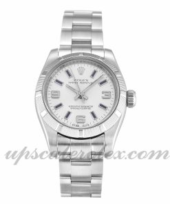 Ladies Rolex Lady Oyster Perpetual 176210 26 MM Case Automatic Movement Silver Quarter Dial