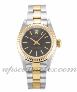 Ladies Rolex Lady Oyster Perpetual 67193 24 MM Case Automatic Movement Black Dial