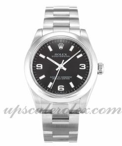 Ladies Rolex Lady Oyster Perpetual 177200 31 MM Case Automatic Movement Black Quarter Dial