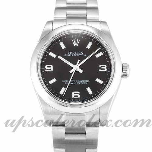 Ladies Rolex Lady Oyster Perpetual 177200 31 MM Case Automatic Movement Black Quarter Dial