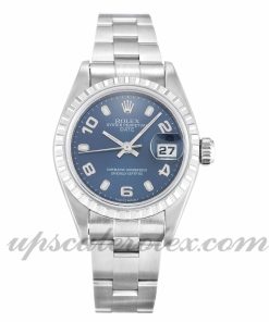 Ladies Rolex Lady Oyster Perpetual 79240 26 MM Case Automatic Movement Blue Quarter Dial