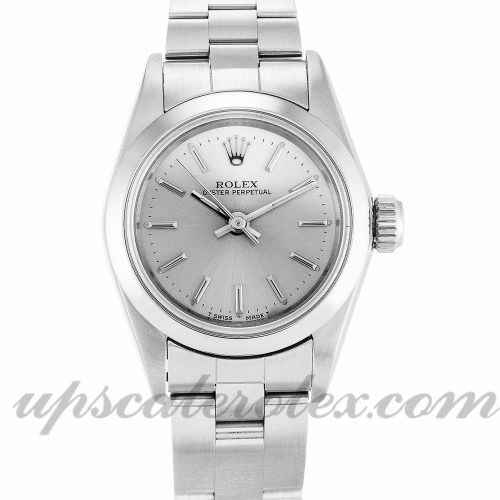 Ladies Rolex Lady Oyster Perpetual 67180 26 MM Case Automatic Movement Silver Dial