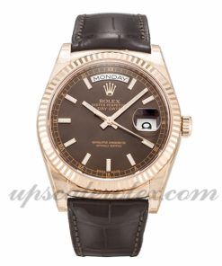 Mens Rolex Day-Date 118135 36 MM Case Automatic Movement Chocolate Dial