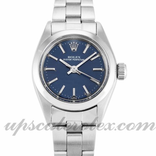Ladies Rolex Lady Oyster Perpetual 6718 26 MM Case Automatic Movement Blue Dial