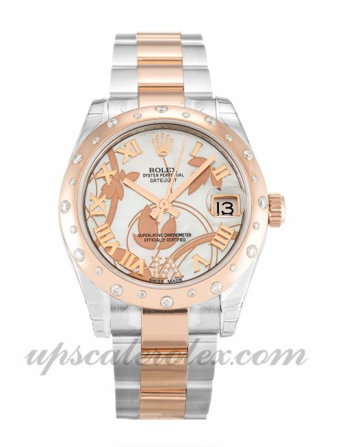 Ladies Rolex Datejust Lady 178341 31 MM Case Automatic Movement Mother of Pearl - White Floral Diamond Dial