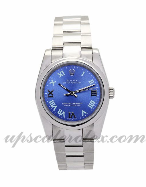 Ladies Rolex Lady Oyster Perpetual 177200 26 MM Case Automatic Movement Blue Dial