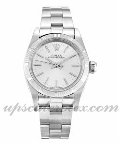 Ladies Rolex Lady Oyster Perpetual 67230 26 MM Case Automatic Movement Silver Dial