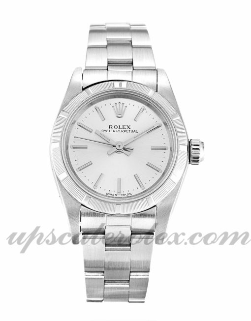 Ladies Rolex Lady Oyster Perpetual 67230 26 MM Case Automatic Movement Silver Dial
