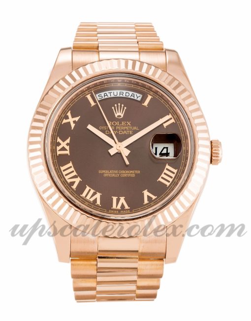 Mens Rolex Day-Date II 218235 41 MM Case Automatic Movement Chocolate Dial