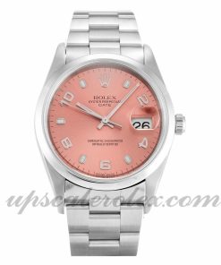 Unisex Rolex Oyster Perpetual Date 15200 34 MM Case Automatic Movement Salmon Dial