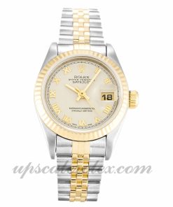 Ladies Rolex Datejust Lady 69173 26 MM Case Automatic Movement Ivory Pyramid Dial