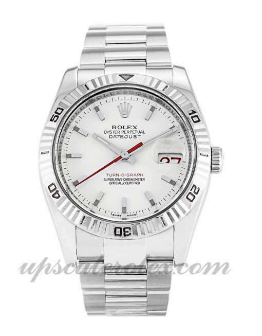 Mens Rolex Turn-O-Graph 116264 36 MM Case Automatic Movement White Dial