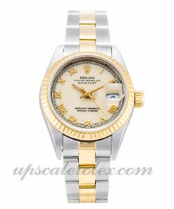 Ladies Rolex Datejust Lady 69173 26 MM Case Automatic Movement Ivory Dial
