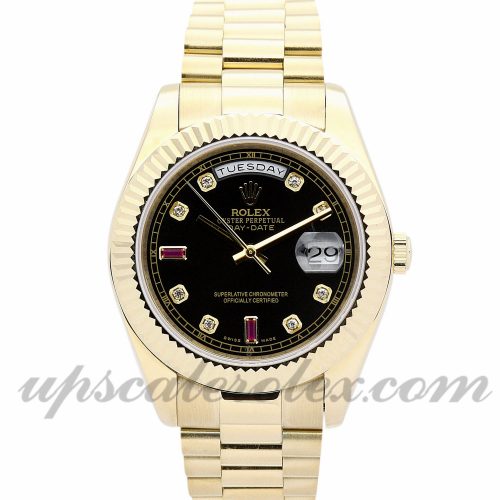 Mens Rolex Day-Date 118238 36 MM Case Automatic Movement Black dial and Champagne Diamond Dial