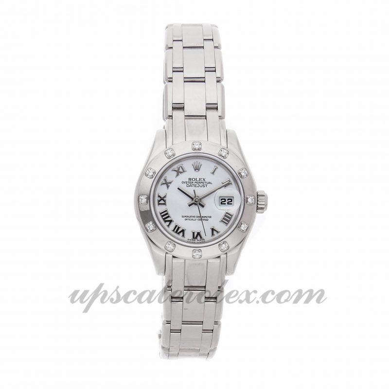 Ladies Rolex Pearlmaster Datejust Masterpiece 80319 29mm Case Mechanical (Automatic) Movement White Dial