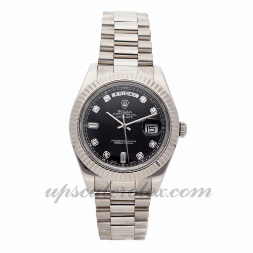 Mens Rolex Day-date Ii 218239 41mm Case Mechanical (Automatic) Movement Black Dial