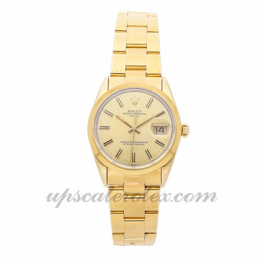 Mens Rolex Oyster Perpetual Date 15505 34mm Case Mechanical (Automatic) Movement Champagne Dial