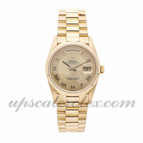 Mens Rolex Day-date 18238 36mm Case Mechanical (Automatic) Movement Champagne Dial