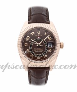 Mens Rolex Oyster Perpetual Sky-dweller 326135 42mm Case Mechanical (Automatic) Movement Brown Dial