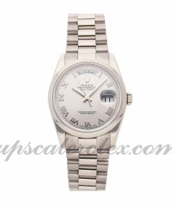 Mens Rolex Day-date 118209 36mm Case Mechanical (Automatic) Movement Rhodium Dial