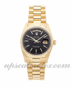 Mens Rolex Day-date 18038 36mm Case Mechanical (Automatic) Movement Black Dial