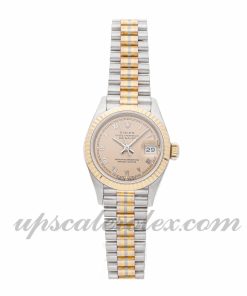 Ladies Rolex Datejust Tridor 69179 26mm Case Mechanical (Automatic) Movement Pink Dial