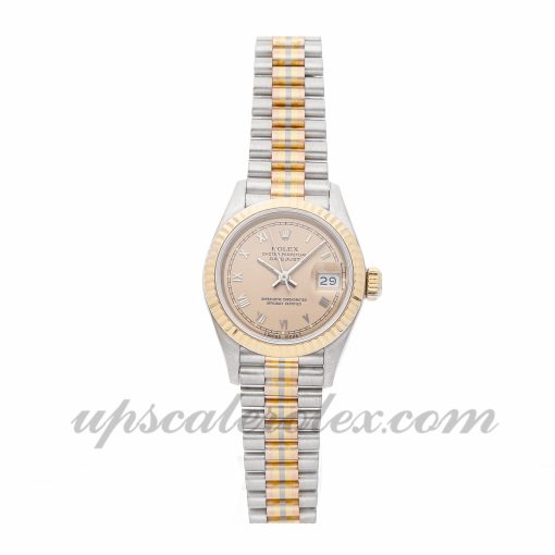 Ladies Rolex Datejust Tridor 69179 26mm Case Mechanical (Automatic) Movement Pink Dial