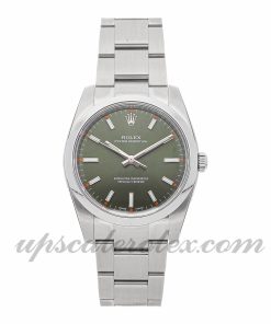 Mens Rolex Oyster Perpetual 114200 34mm Case Mechanical (Automatic) Movement Green Dial