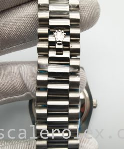 Rolex Day-Date 128239 Mens 36mm Automatic Diamond Dial Silver Dial Watch
