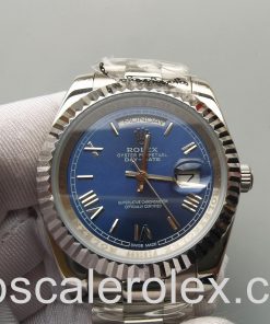 Rolex Day-Date 228239 Mens 40mm 18kt White Gold Automatic Blue Watch