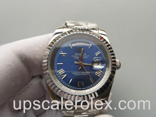 Rolex Day-Date 228239 Mens 40mm 18kt White Gold Automatic Blue Watch