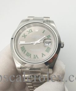 Rolex Datejust 126300 Steel Grey Unisex 41 Mm Fold Clasp Automatic Watch