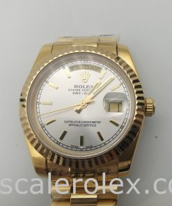 Rolex Day-Date 18238 Yellow Gold 36mm Mens Automatic Silver Dial Watch