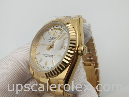 Rolex Day-Date 18238 Yellow Gold 36mm Mens Automatic Silver Dial Watch