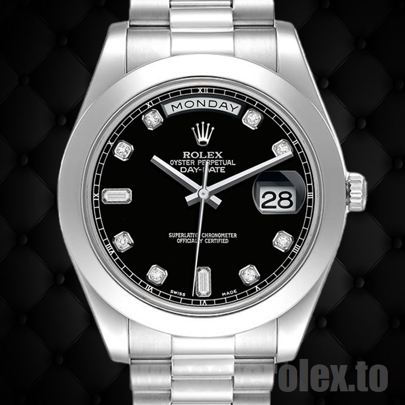 Rolex Day-Date 41mm Men's 218206 Black Dial President Bracelet - Who ...